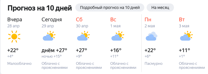 Фото Опубликован прогноз погоды на выходные с 30 апреля по 3 мая в Новосибирске 2